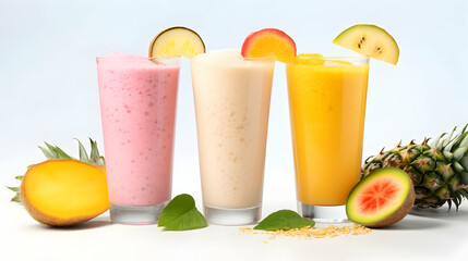 Fototapeta premium Tropical fruit milkshake with vibrant colors