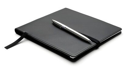 Financial planning notebook and pen,