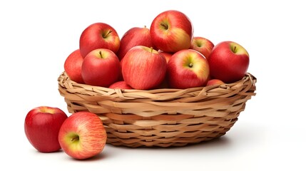 Freshly picked apples in a rustic basket, a harvest of wholesome goodness.