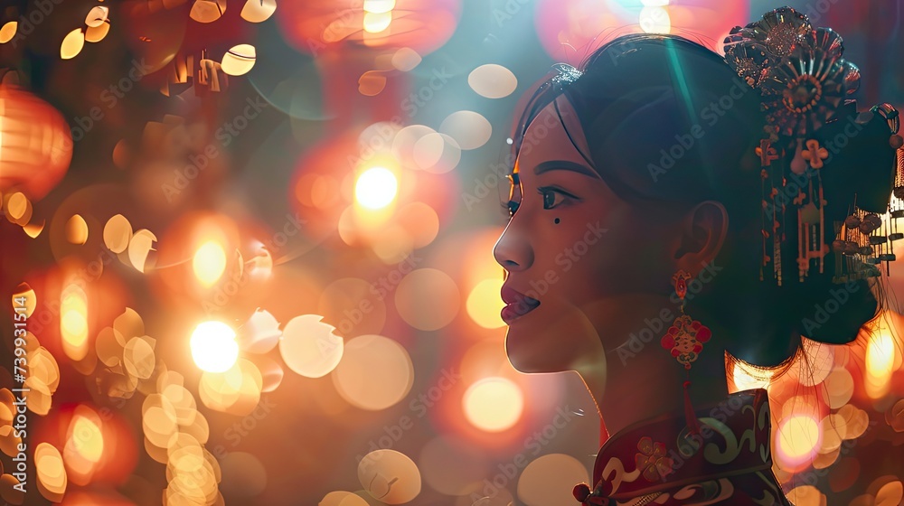 Wall mural Photo of a Lunar New Year Celebration, captivating lighting