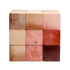 a wooden cubes stacked together