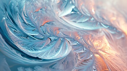 Tropical leaves cradled under frozen ice, bringing calming rhythms and softness to winter.