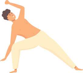 Naklejka premium Slow down capoeira icon cartoon vector. Training art. Fitness sport