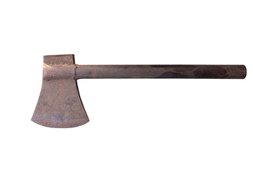 Isolated old axe on white background