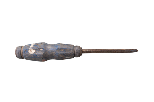 Isolated old screwdriver on white background