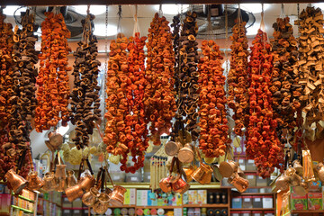 Dried vegetables on Egyptian Bazaar in Istanbul. Turkey - 739935797