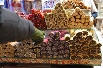 Turkish delight, candy, candy shop in  Istanbul Turkey - 739935932