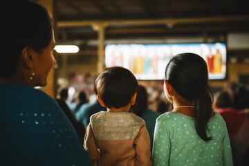 family watching a cultural dance performance