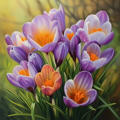 Obraz na płótnie Canvas Crocus Spring Flowers