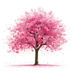 sour cherry tree isolated on white background