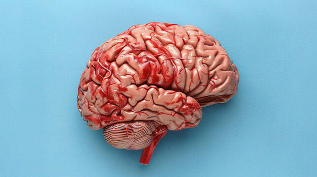 Red Engraving Brain Illustration