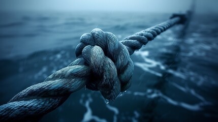 a rope with a knot - obrazy, fototapety, plakaty