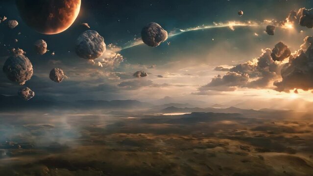 Planetary Formation: A Group of Planets Soaring Across the Sky