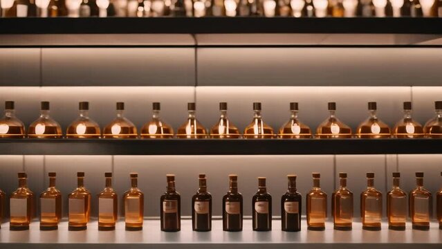 Abundant Collection of Liquor Bottles on a Shelf