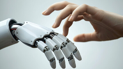 Robot and human touch.