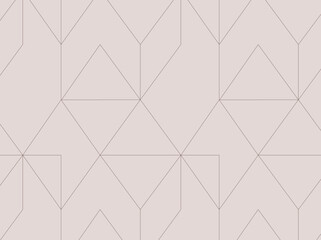 Art deco triangle seamless vintage pattern drawing on cream background. - 739943321