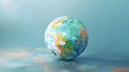 Soft Pastel Impressionistic Earth Globe