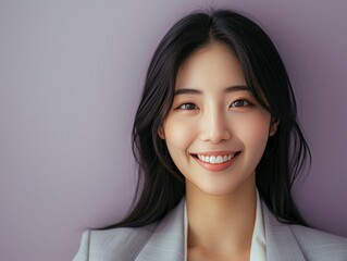 Fototapeta premium happy smiling or laughing Asian female office worker