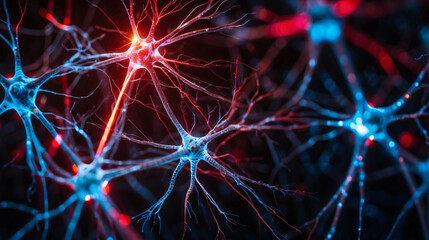 Naklejka na ściany i meble Exploring Neuronal Dynamics: Insights into Action Potentials, Neurotransmission, and Brain Activity