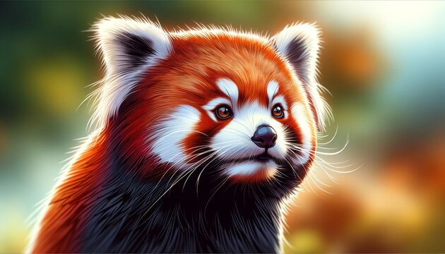 Illustration on the theme, red panda