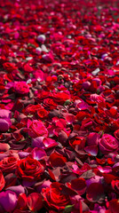 red rose petals background flower design ai generative 