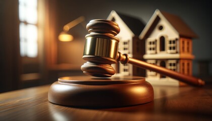 Obraz na płótnie Canvas Legal Real Estate Auction with Judge's Gavel
