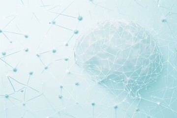 Human brain on a blue background, medicine concept