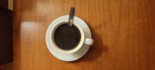 Coffee in the White Glass