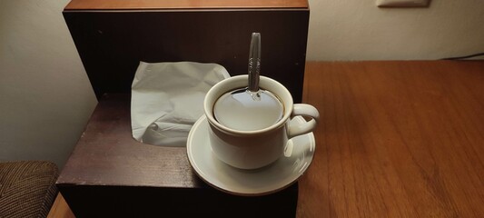 Coffee in the White Glass