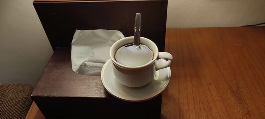 Coffee in the White Glass