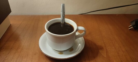 Coffee in the White Glass