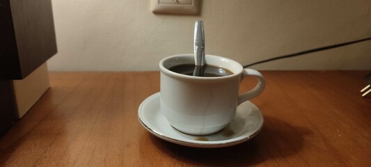 Coffee in the White Glass