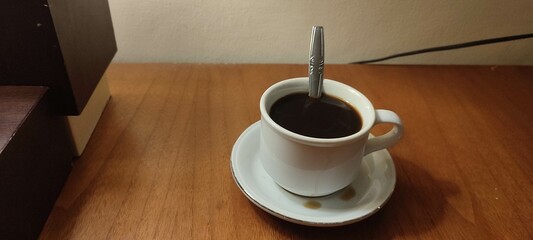 Coffee in the White Glass