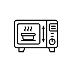Microwave outline icons, minimalist vector illustration ,simple transparent graphic element .Isolated on white background