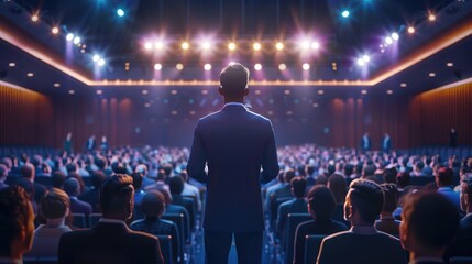 Speaker at Business Conference and Presentation. Audience at the conference hall.