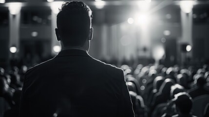Fototapeta premium Speaker at Business Conference and Presentation. Audience at the conference hall.
