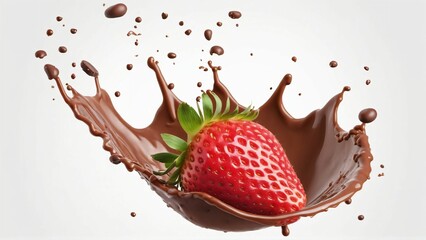 Strawberry Splashing in Milk Chocolate