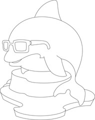Dolphin Sunglasses Animal Vector Graphic Art Illustration