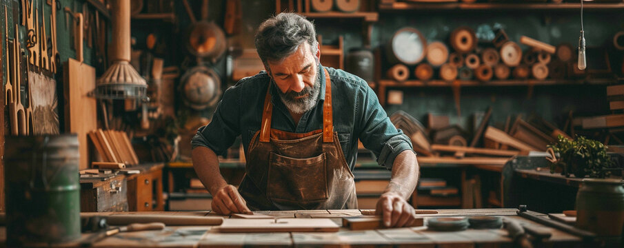 Artisan in a workshop crafting bespoke furniture skill meets passion