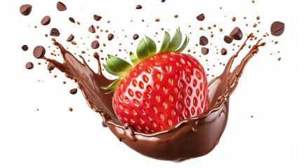 Strawberry Splashing in Milk Chocolate
