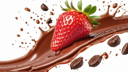 Strawberry Splashing in Milk Chocolate