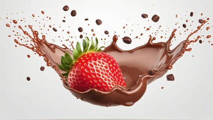 Strawberry Splashing in Milk Chocolate