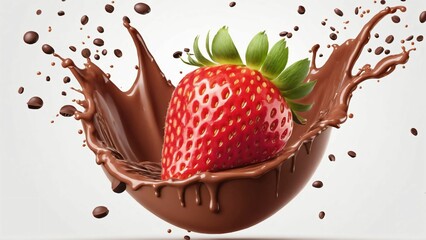 Strawberry Splashing in Milk Chocolate