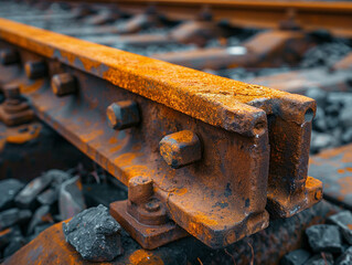 Railway track welding detailed view of infrastructure maintenance