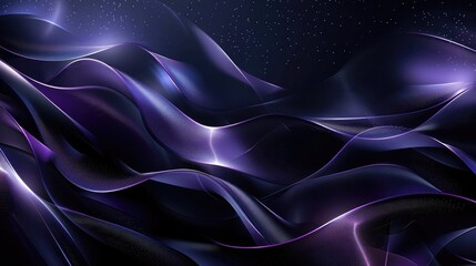 Fototapeta premium Dark abstract background with glowing wave. Shiny moving lines design element. Modern purple blue gradient flowing wave lines. Futuristic technology concept