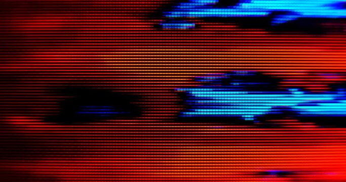 Close-up of colorful abstract tv screen, LCD pixels macro video
