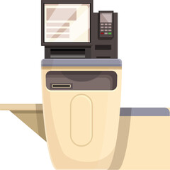 Digital template icon cartoon vector. Grocery check. Terminal shop