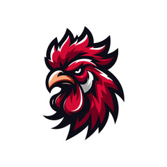 Sporty Angry Rooster Mascot Logo Design: Modern Vector Illustration for Esport Team, Badge, Emblem, T-shirt Printing