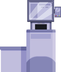 Counter self service icon cartoon vector. Automated control. Touch monitor