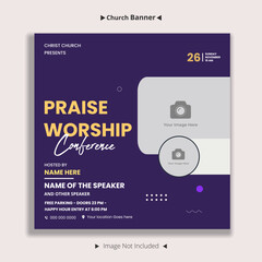 Church conference flyer web banner post and social media